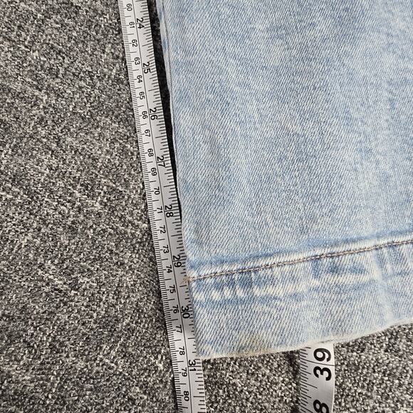 American Eagle Jeans Womens 12 Regular High Rise Baggy Wide Leg Light Blue Cargo - Picture 9 of 14